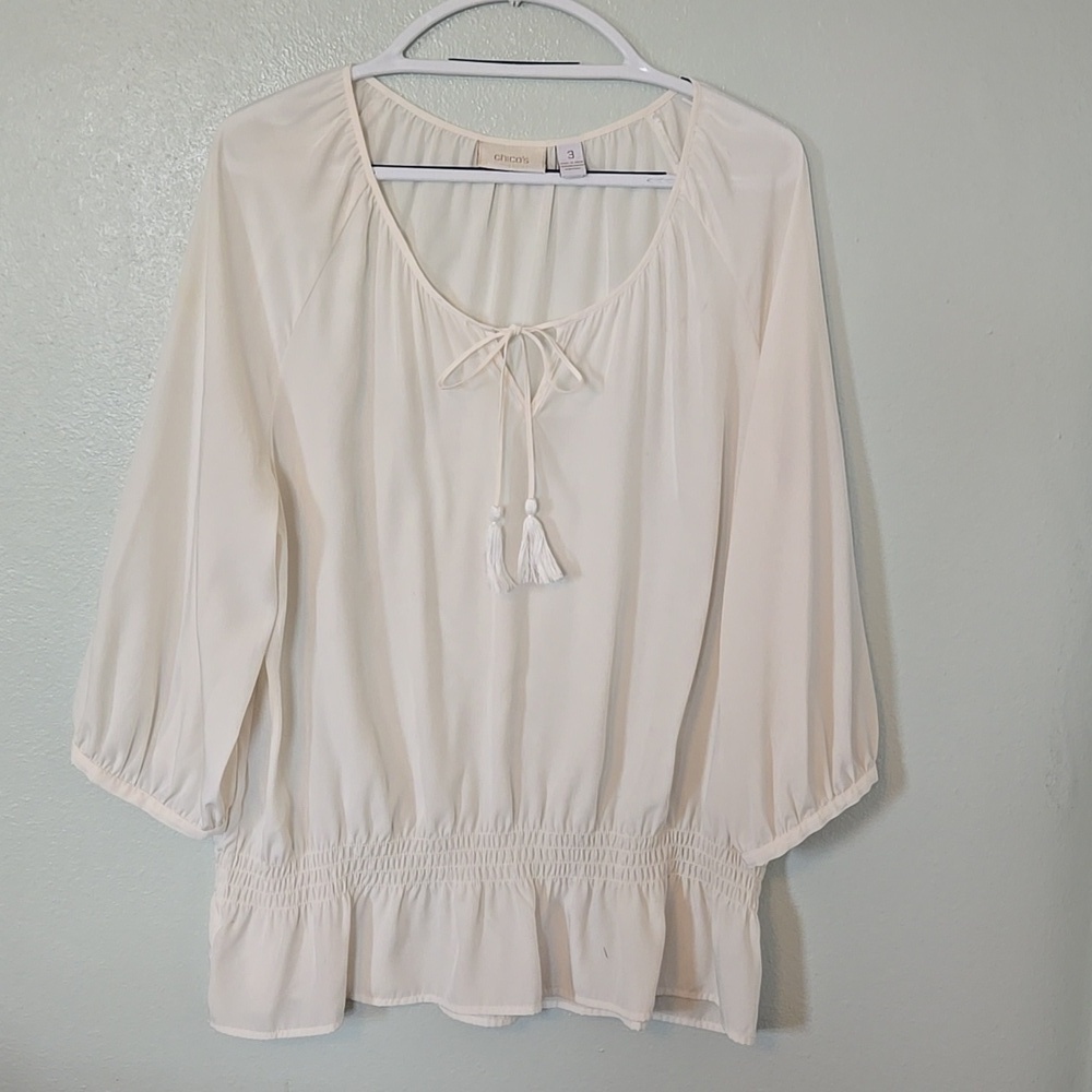 Chico's | Off White Blouse Size 3